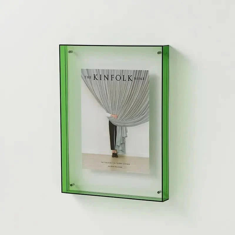 Photo Frame Transparent Acrylic Floating Display Colored Edges
