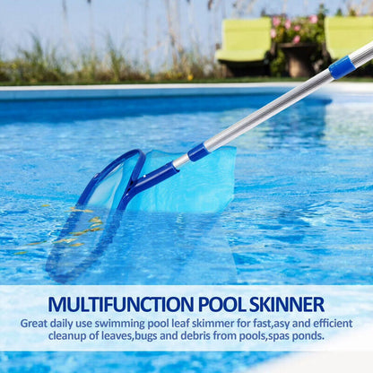 Pool Skimmer Net Fine Mesh Deep Pocket Telescopic Pole