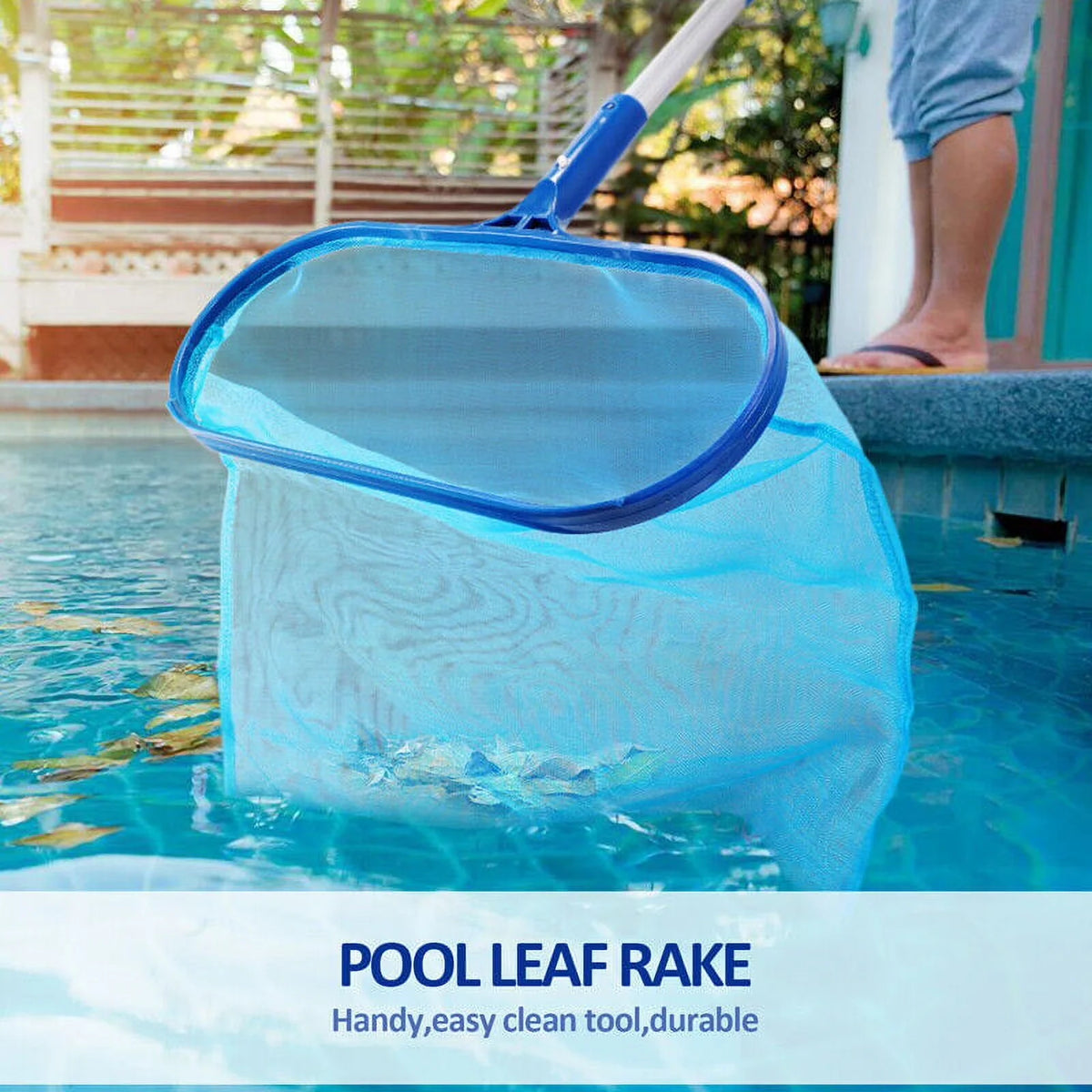 Pool Skimmer Net Fine Mesh Deep Pocket Telescopic Pole