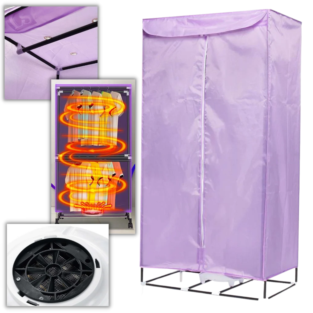 Portable Clothes Dryer 900W Fast-Drying Zippered Cover