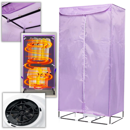 Portable Clothes Dryer 900W Fast-Drying Zippered Cover