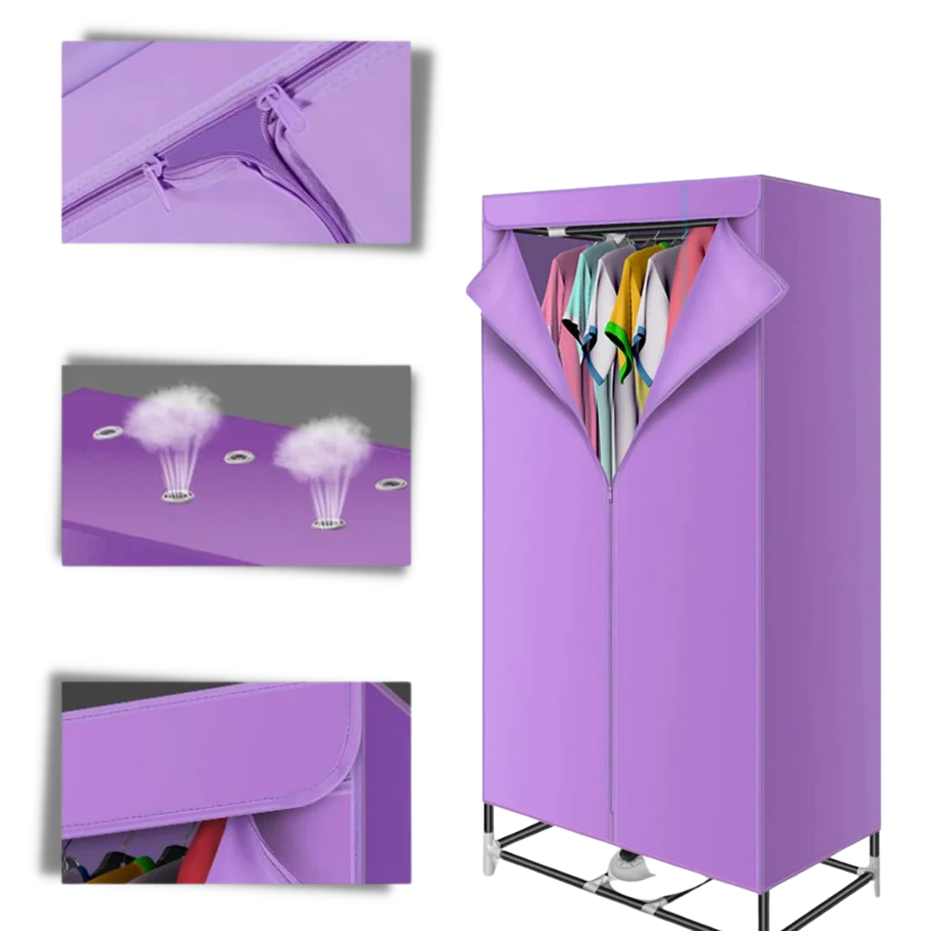 Portable Clothes Dryer 900W Fast-Drying Zippered Cover