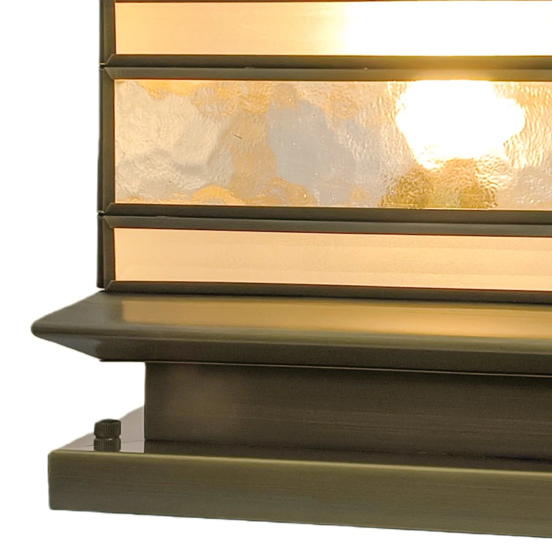 Post Light Vintage Lantern Copper Finish Clear Glass