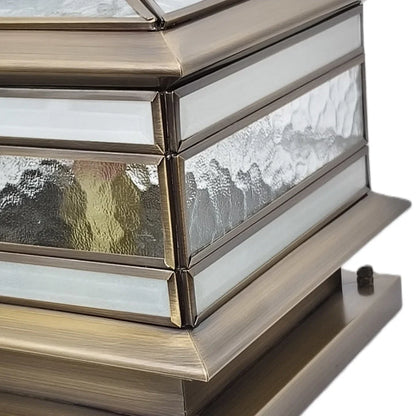 Post Light Vintage Lantern Copper Finish Clear Glass