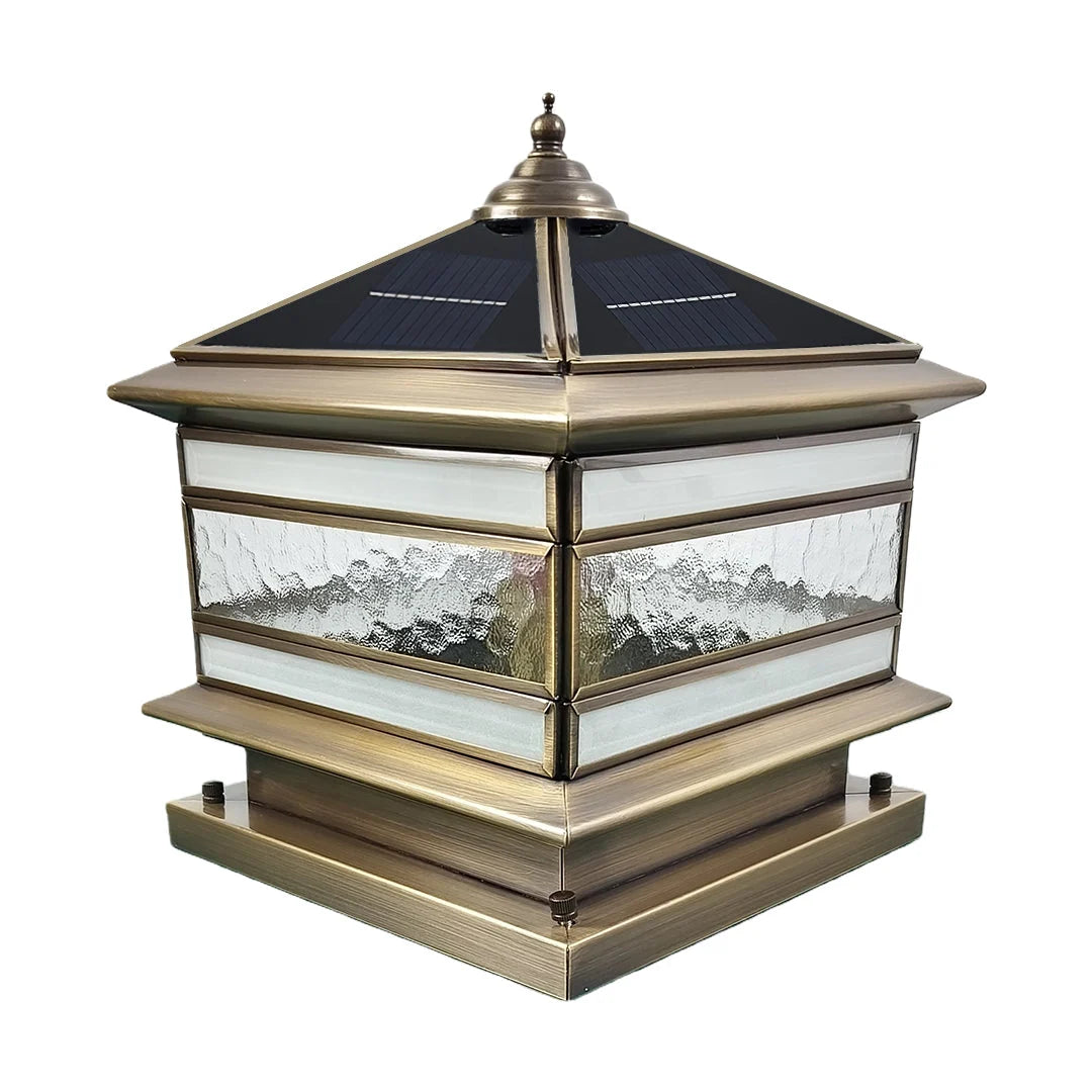 Post Light Vintage Lantern Copper Finish Clear Glass