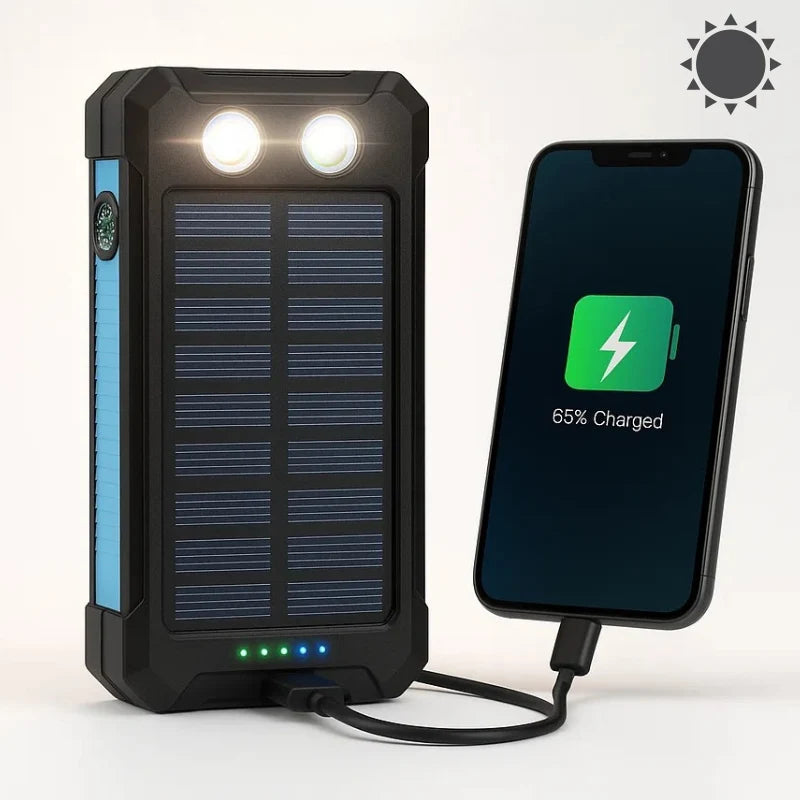Power Bank Solar High Capacity Dual USB