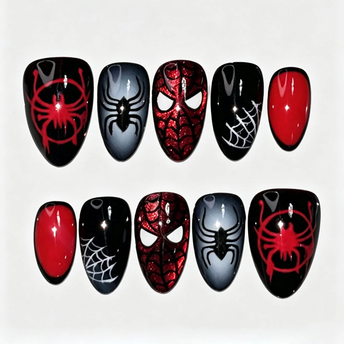 Press-On Nail Set Superhero Designs Easy Application