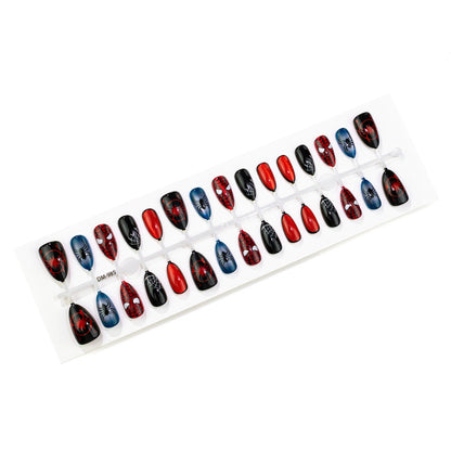 Press-On Nail Set Superhero Designs Easy Application