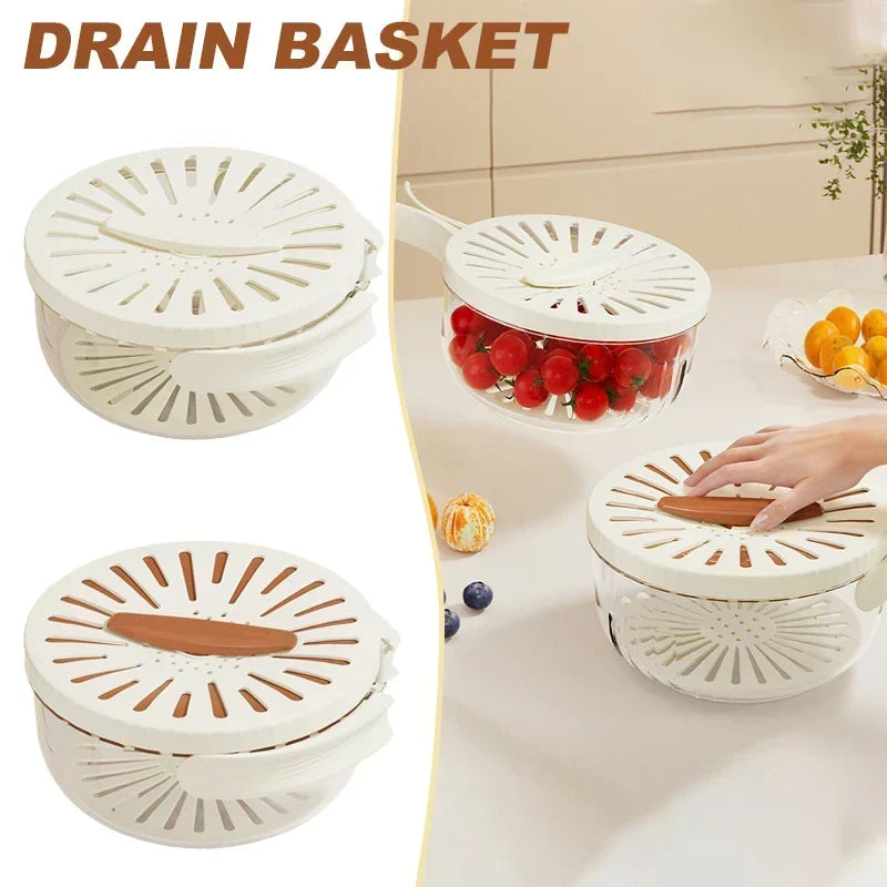 Produce Drainer Basket Compact Efficient Drainage】【。