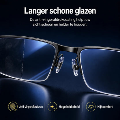 Progressive Glasses Light-Adaptive UV & Blue Light Titanium Frame