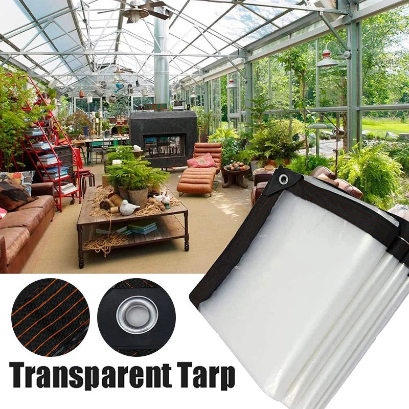 Protective Tarp Clear Weather-Resistant Tear-Resistant PE