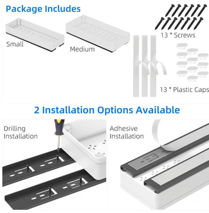 Pull-Out Cabinet Organizer Set of 3 Smooth-Glide Rails