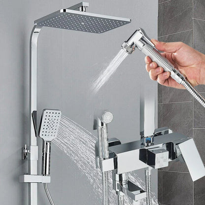 Rain Shower Set Adjustable Height & 4 Spray Functions