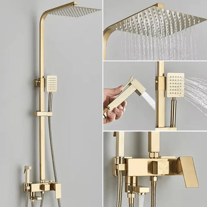 Rain Shower Set Adjustable Height & 4 Spray Functions
