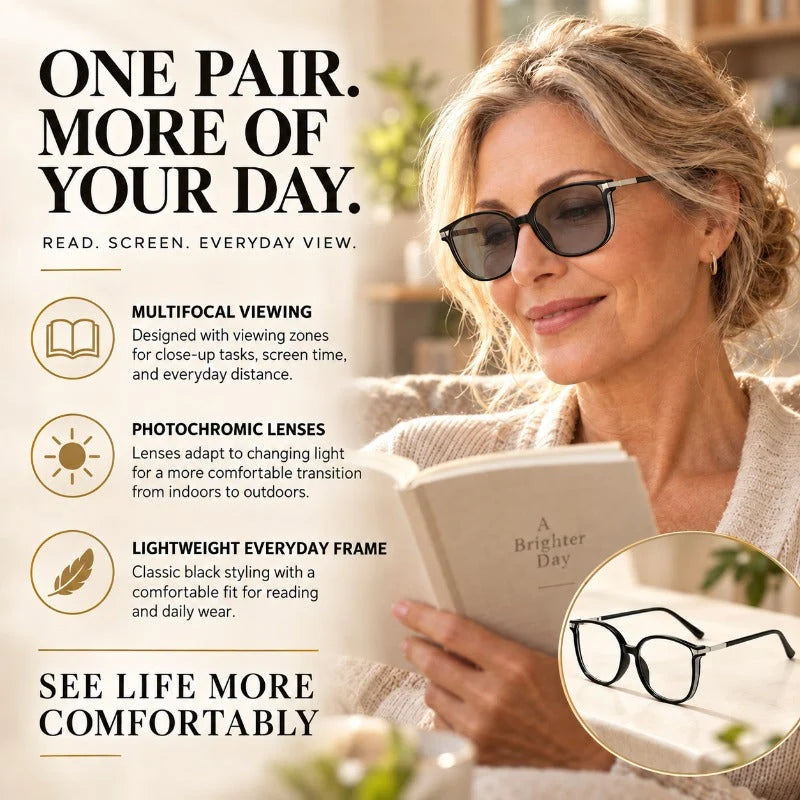 Reading Glasses Progressive Photochromic Blue Light Filter