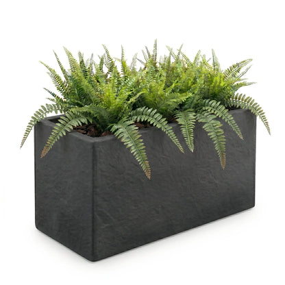 Rectangular Planter Box Faux Concrete Fiberglass Drainage Holes