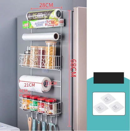 Refrigerator Storage Rack Multi-Tier Nail-Free Rust-Resistant Iron
