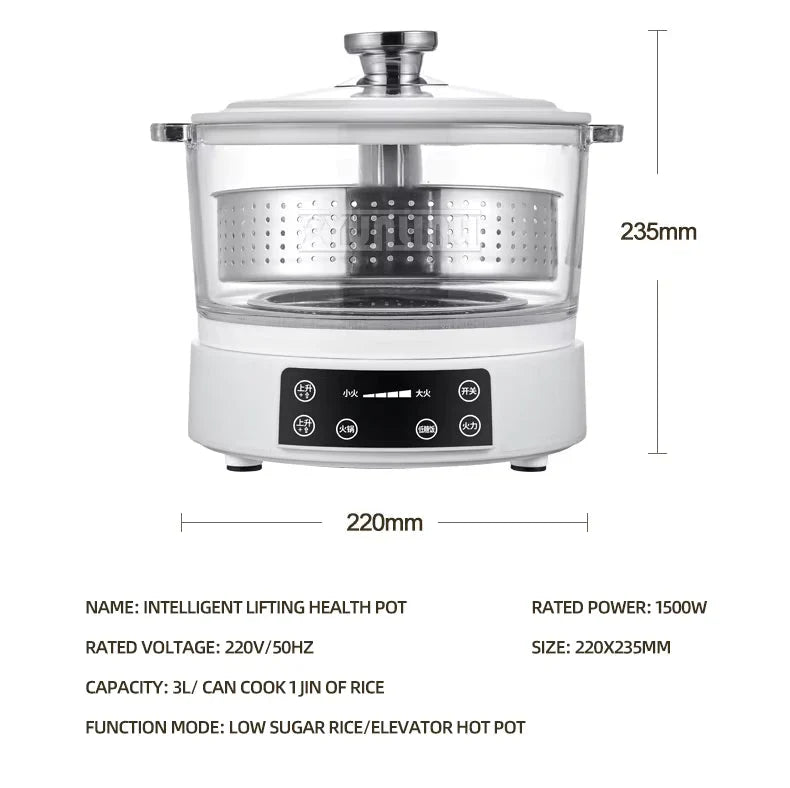 Rice Cooker Low-Starch Cooking 3.17 Qt Capacity