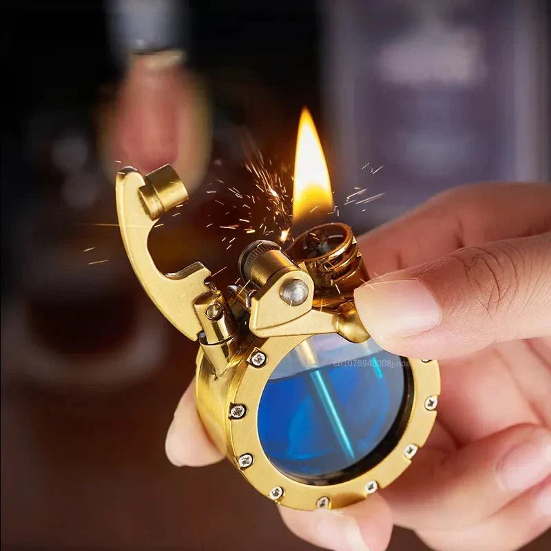 Rocker Lighter Windproof Transparent Fuel Tank