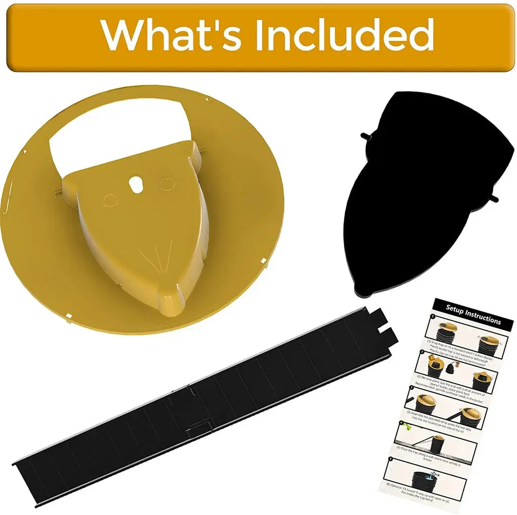 Rodent Trap Enclosed Catch Counterweighted Plank