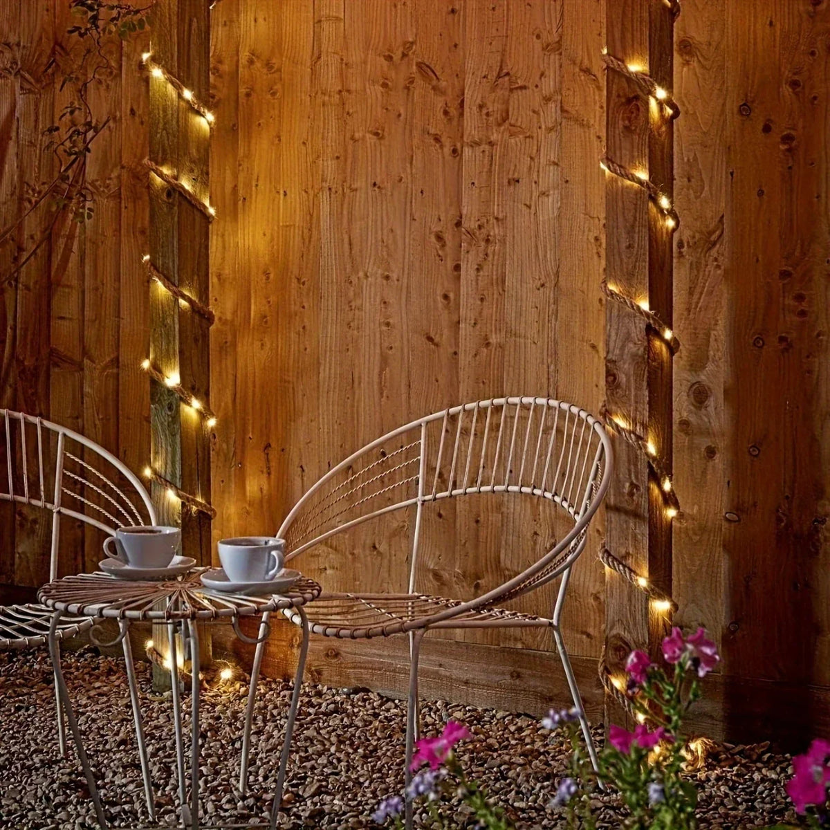 Rope Lights Solar-Powered Hemp Rope Waterproof 60 LEDs