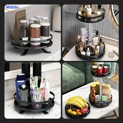 Rotating Storage Rack Stainless Steel 360° Swivel Adjustable Height