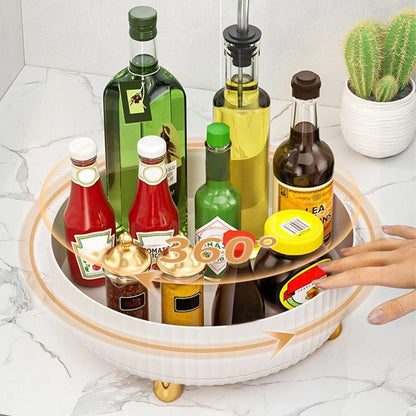 Rotating Storage Tray 360-Degree Turntable Compact Organizer