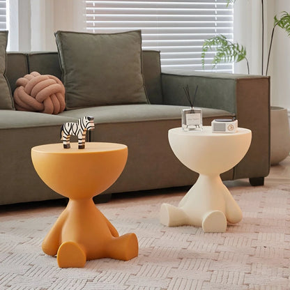 Round Coffee Table Lightweight Durable Plastic Compact Design