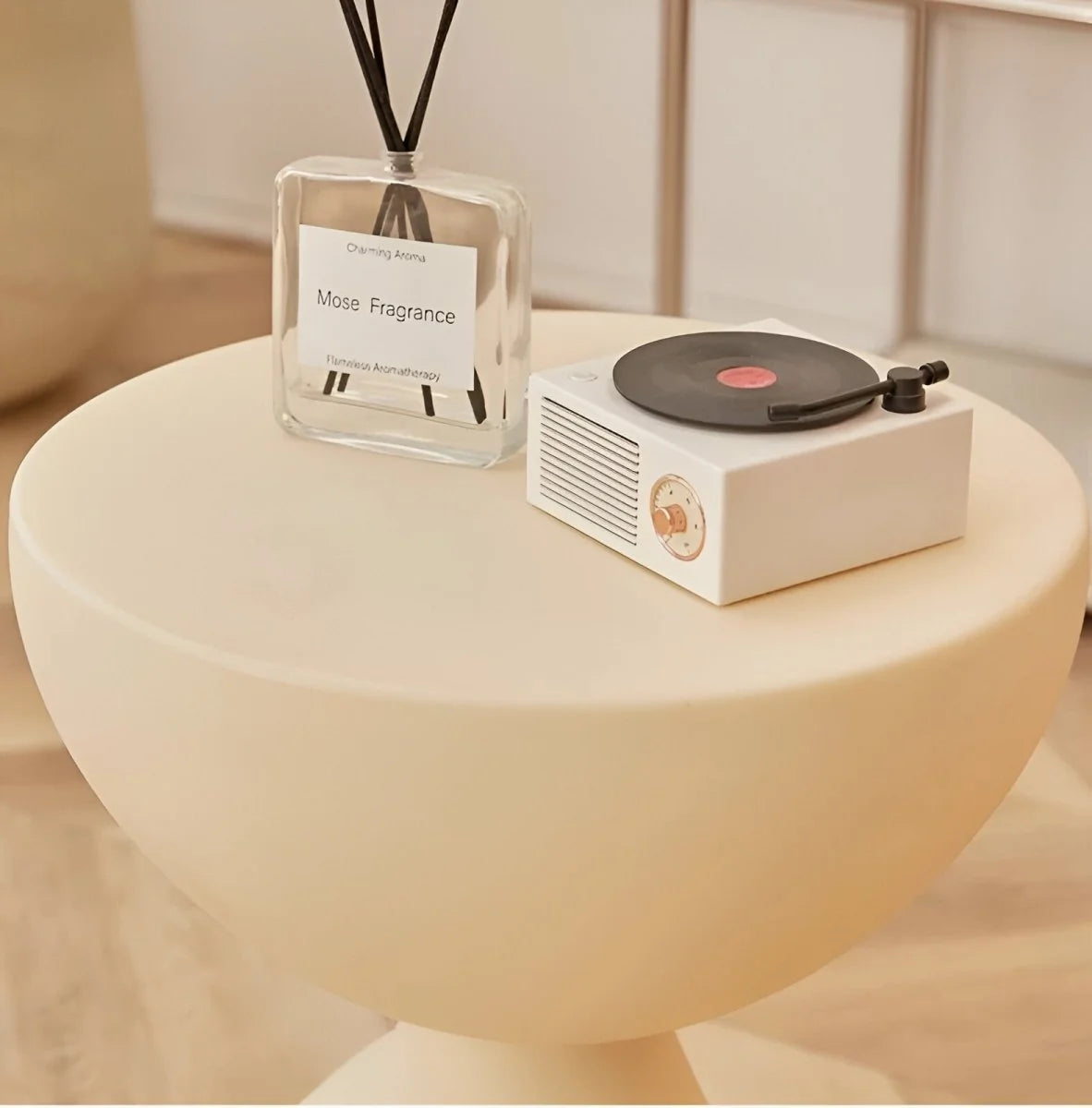 Round Coffee Table Lightweight Durable Plastic Compact Design