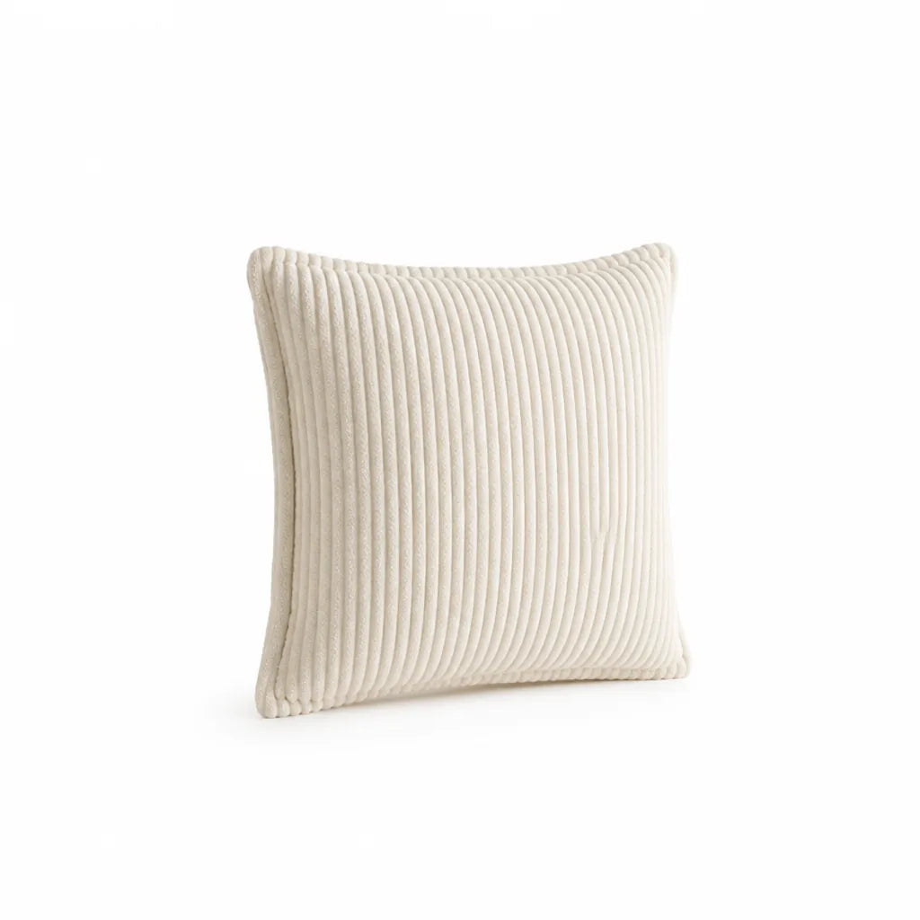 Round Throw Pillow Ribbed Texture Plush 30 cm