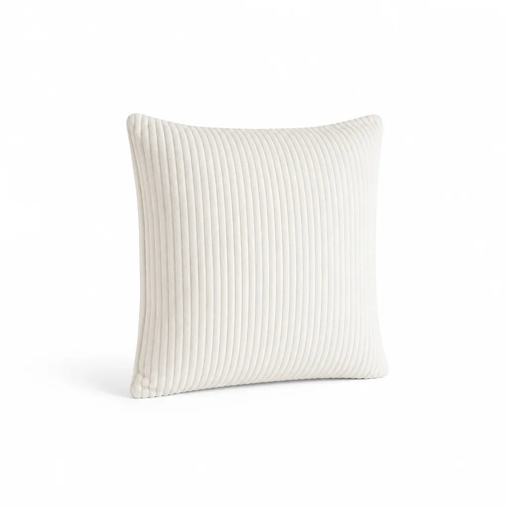 Round Throw Pillow Ribbed Texture Plush 30 cm