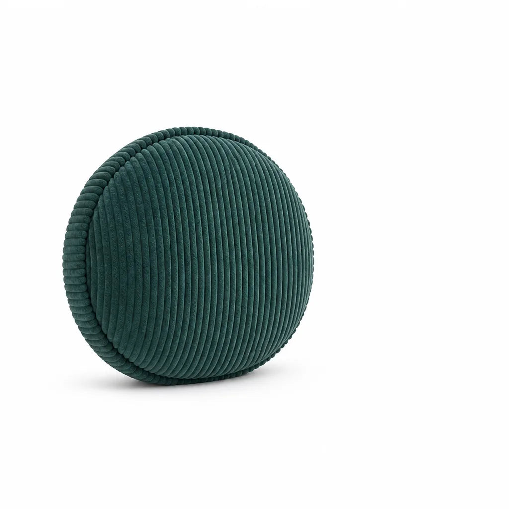 Round Throw Pillow Ribbed Texture Plush 30 cm