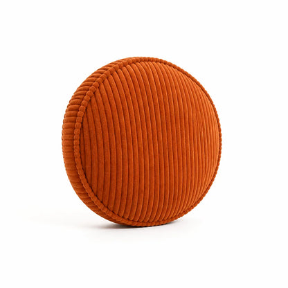 Round Throw Pillow Ribbed Texture Plush 30 cm