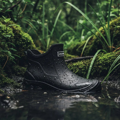 Rubber Boots Waterproof PVC Non-Slip Tread Ankle-High