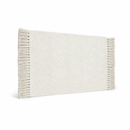 Runner Rug Cotton Geometric Fringed