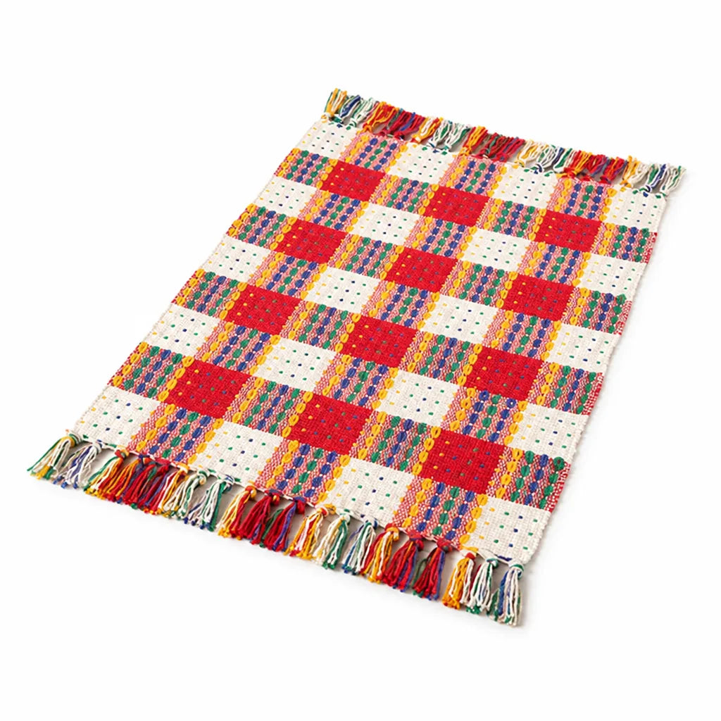 Runner Rug Striped Cotton Blend Anti-Slip