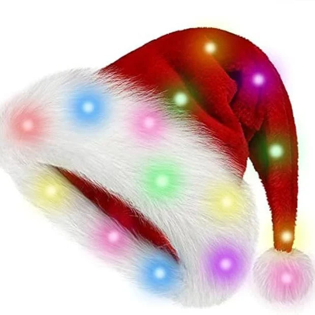 Santa Hat Soft Fleece Faux Fur Trim & Pom-Pom