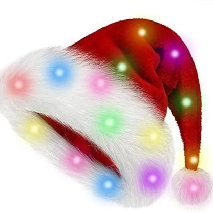 Santa Hat Soft Fleece Faux Fur Trim & Pom-Pom
