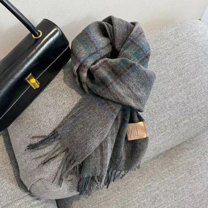 Scarf 100% Wool Windproof Chessboard Pattern