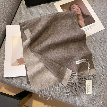 Scarf 100% Wool Windproof Chessboard Pattern