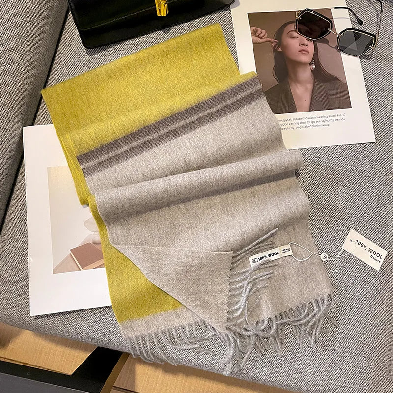 Scarf 100% Wool Windproof Chessboard Pattern