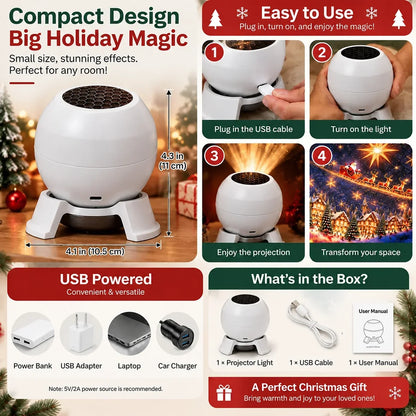 Scene Projector USB-Powered Compact Holiday Light