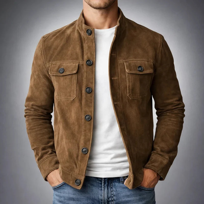 Shirt Jacket Suede Soft Lining Flap Pockets