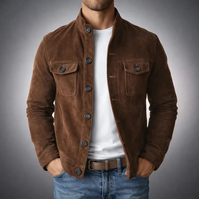 Shirt Jacket Suede Soft Lining Flap Pockets
