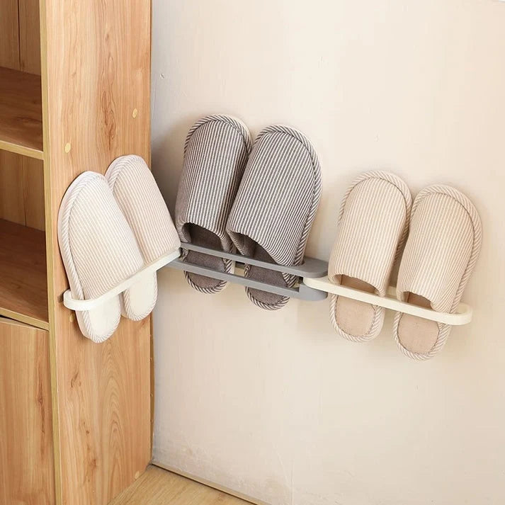 Shoe Organizer Wall-Mounted Foldable Self-Adhesive 2-Pack