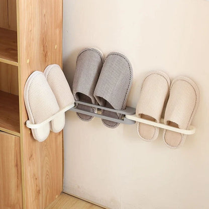 Shoe Organizer Wall-Mounted Foldable Self-Adhesive 2-Pack