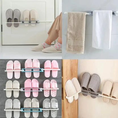 Shoe Organizer Wall-Mounted Foldable Self-Adhesive 2-Pack