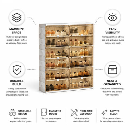 Shoe Stacker Transparent Tiers & Space-Saving