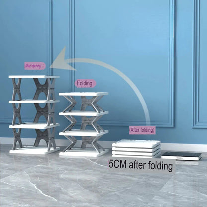 Shoe Storage Organizer Foldable & Stackable Space-Saving
