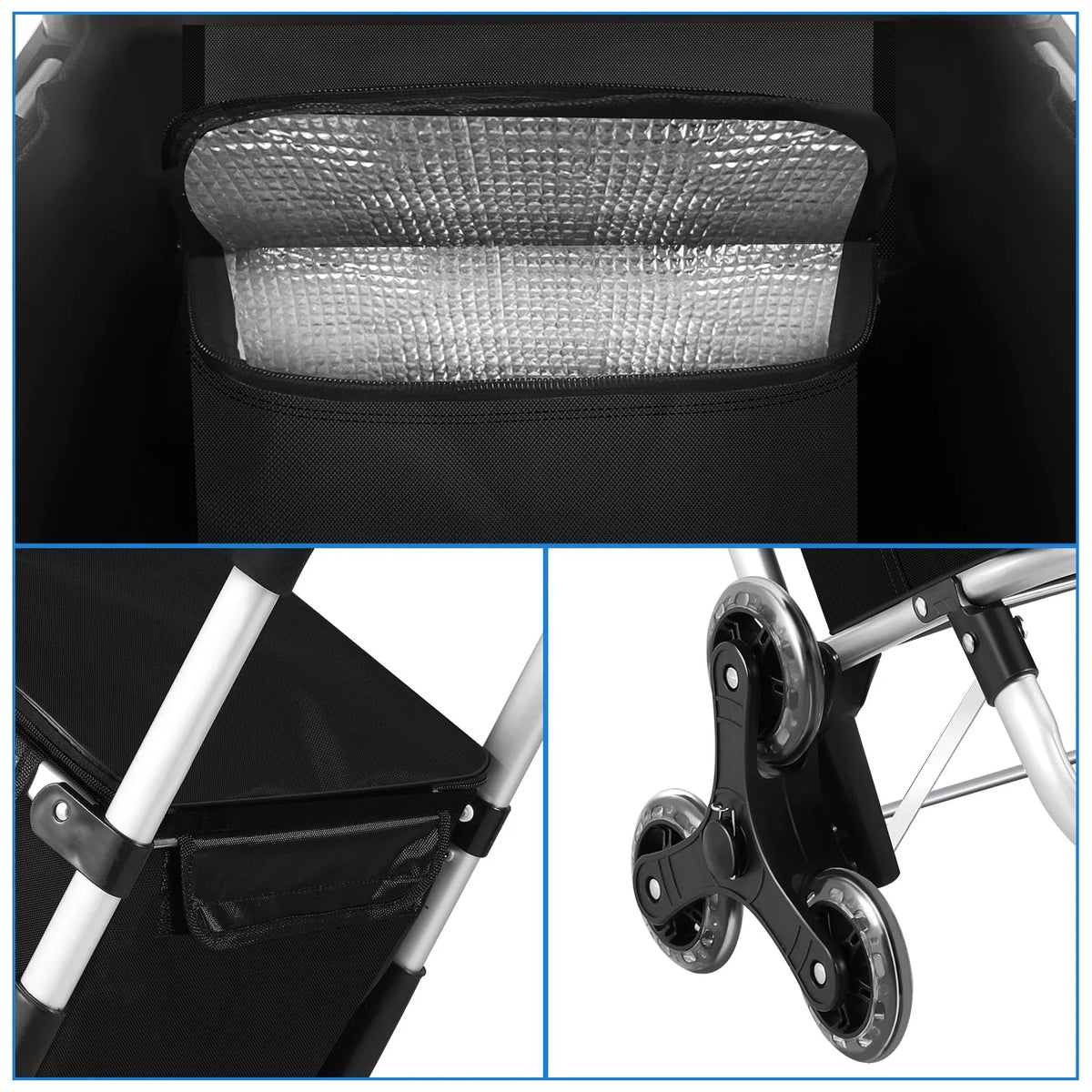 Shopping Trolley Foldable Removable Bag Cooling Compartment